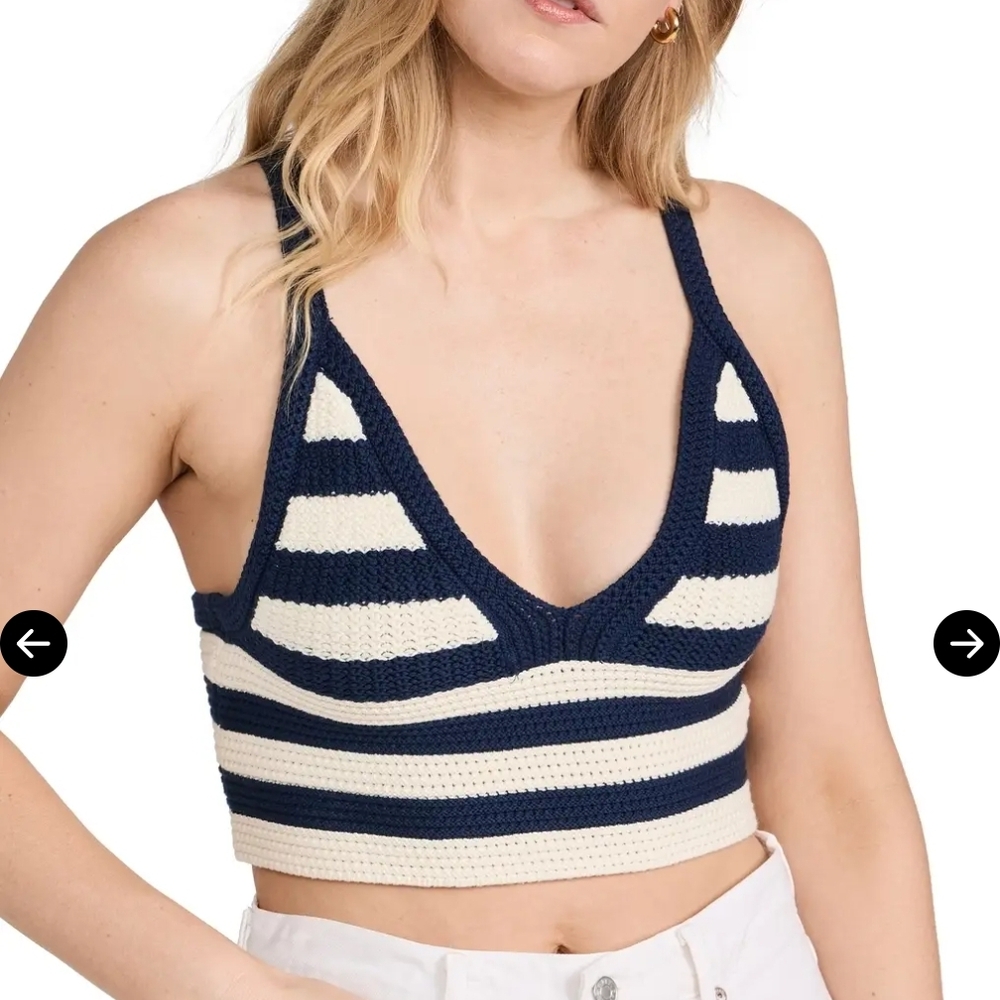 Striped Crochet Bralette Top